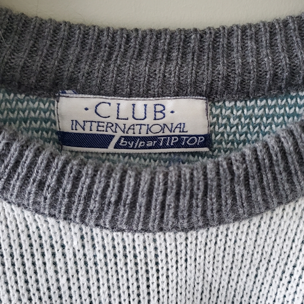Tip Top XL 90s Aztec Eclectic Grandpa Cabincore Oversized Knit Sweater - Picture 4 of 12